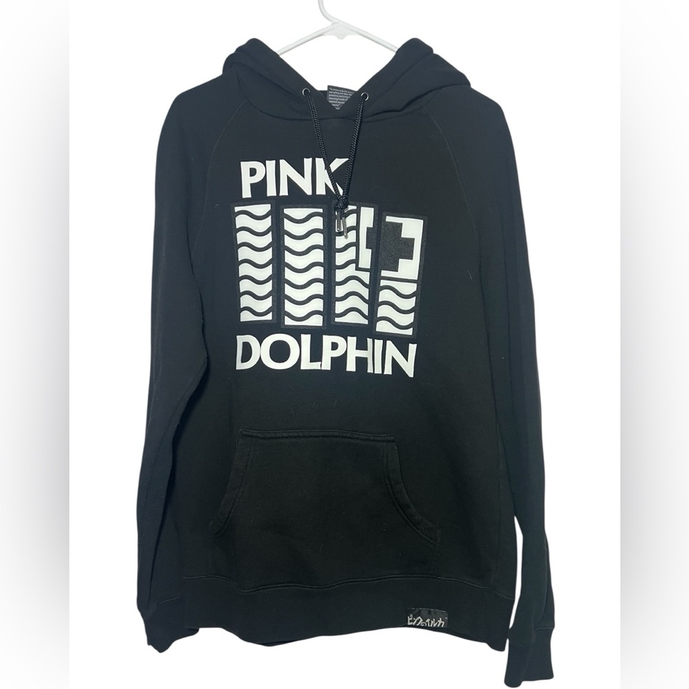 Pink Dolphin Black and White Graphic Hoodie